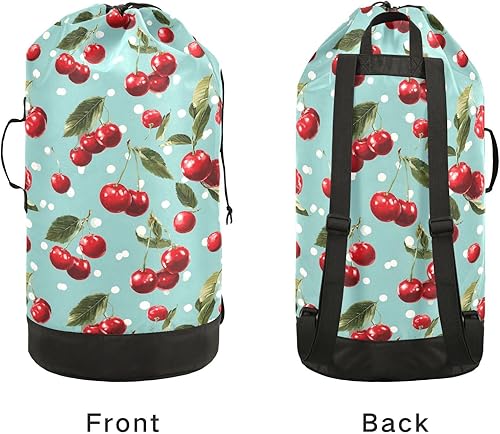 Vista 95 de Mochila de lavandería con correas ajustables para el hombro, bolsa de lavandería sucia para viajes, campamento, universidad, resistente, Rosa floral