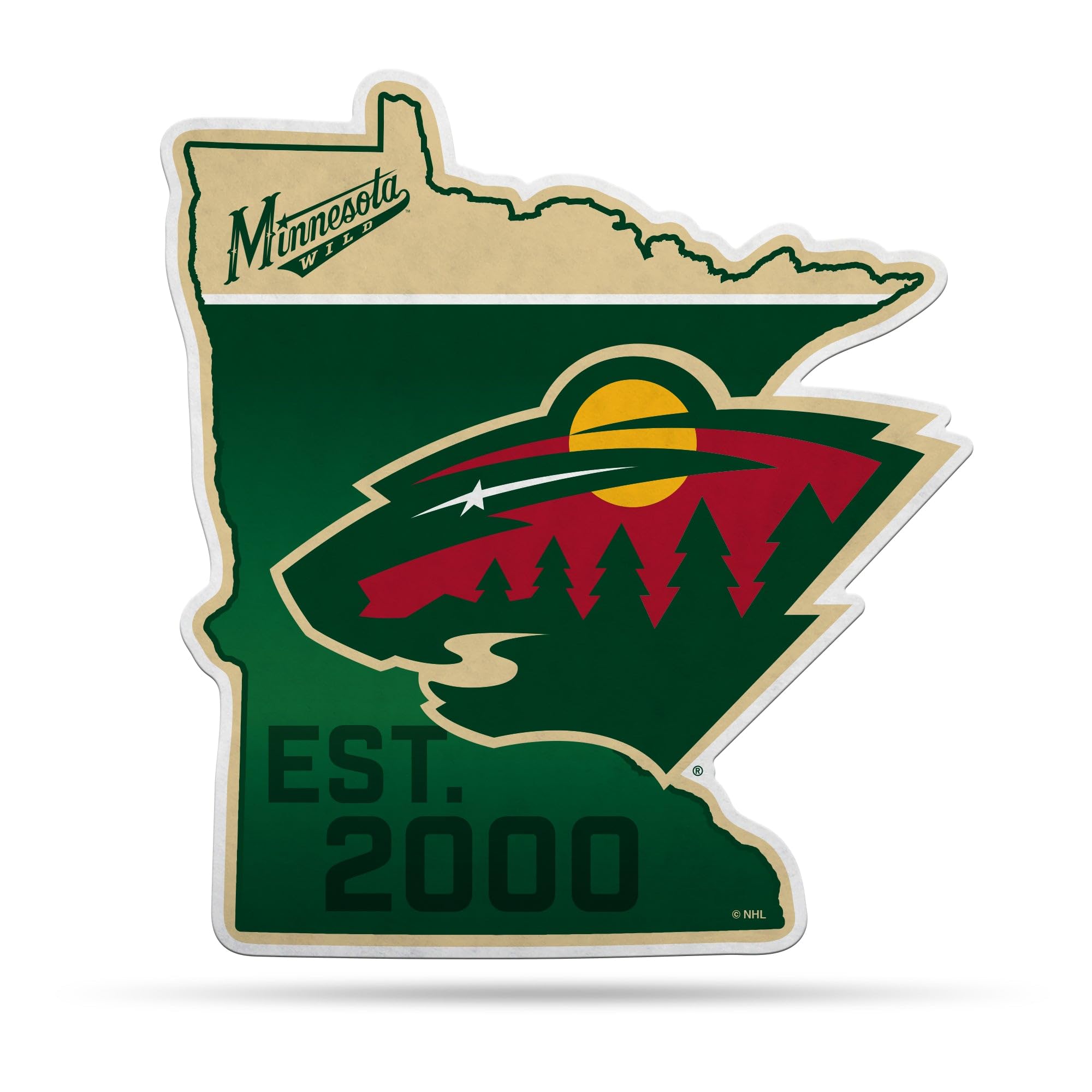 Fanions de la LNH Minnesota Wild avec système d'accroche EZ en feutre