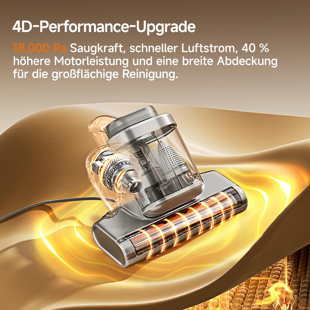 uwant M700 Milbensauger 18000Pa/60000BPM, Heißluft 65°C & UVC-Licht, Dual-Staubbehälter, Anti-Verheddern-Funktion, LED-MiteTrack Display, für Matratzen/Sofas/Kissen/Teppiche