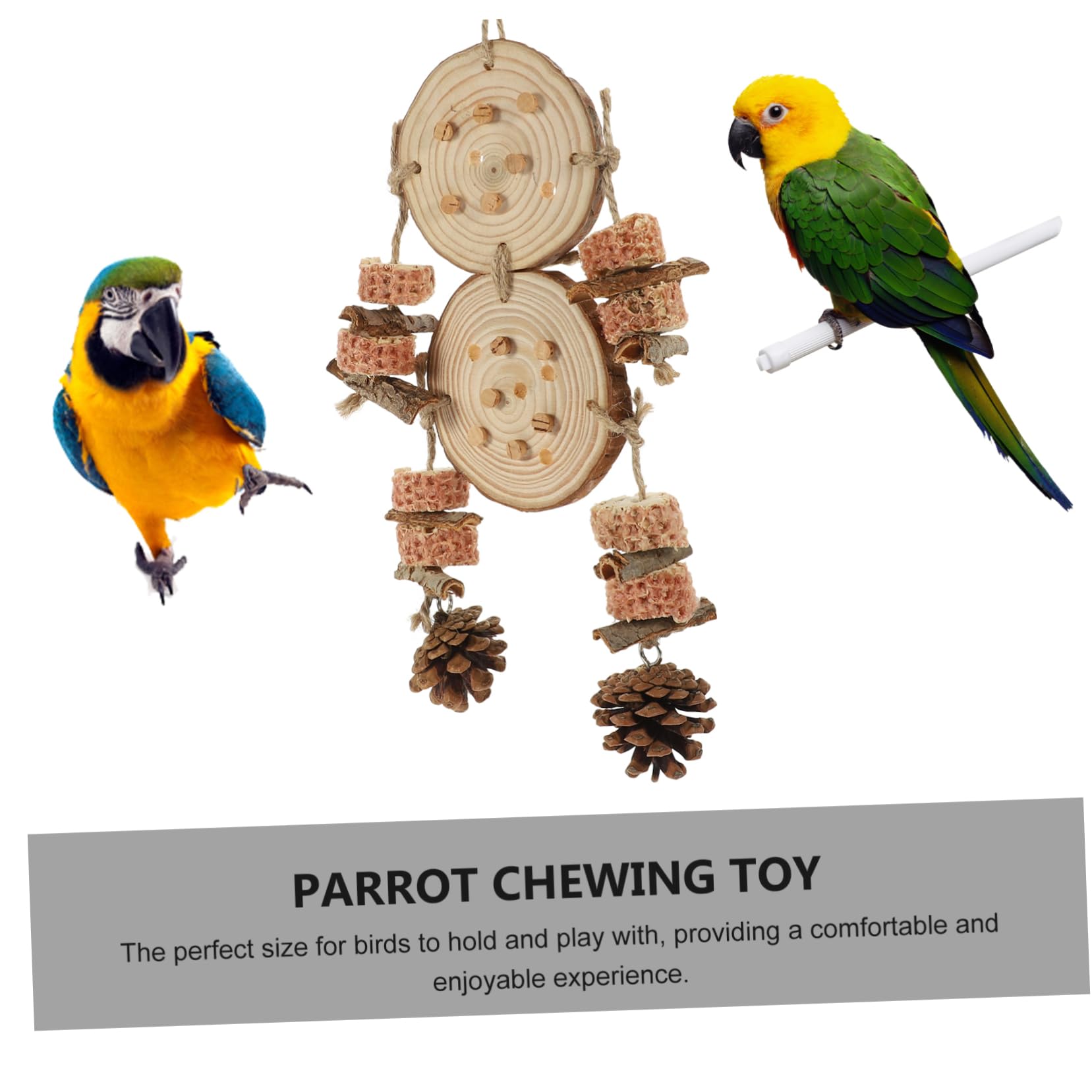 BESPORTBLE 5pièces Jouet Suspendu pour Oiseaux à Mordre Accessoire De Cage pour Perroquets Et Perruches Jouet Éducatif Matériau Naturel pour Et Amuser Vos Oiseaux