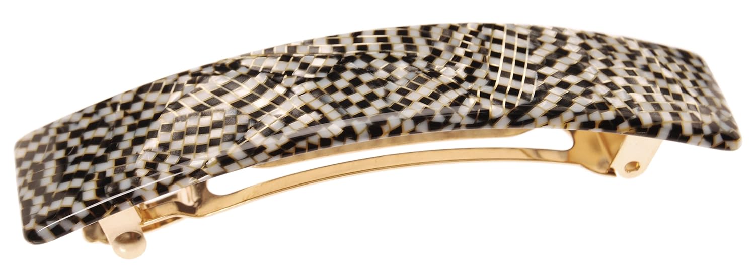 France Luxe Classic Rectangle Hair Barrette, Caramel Horn - Classic French Design for Everyday Wear : Hair Barrettes : Beauty & Personal Care