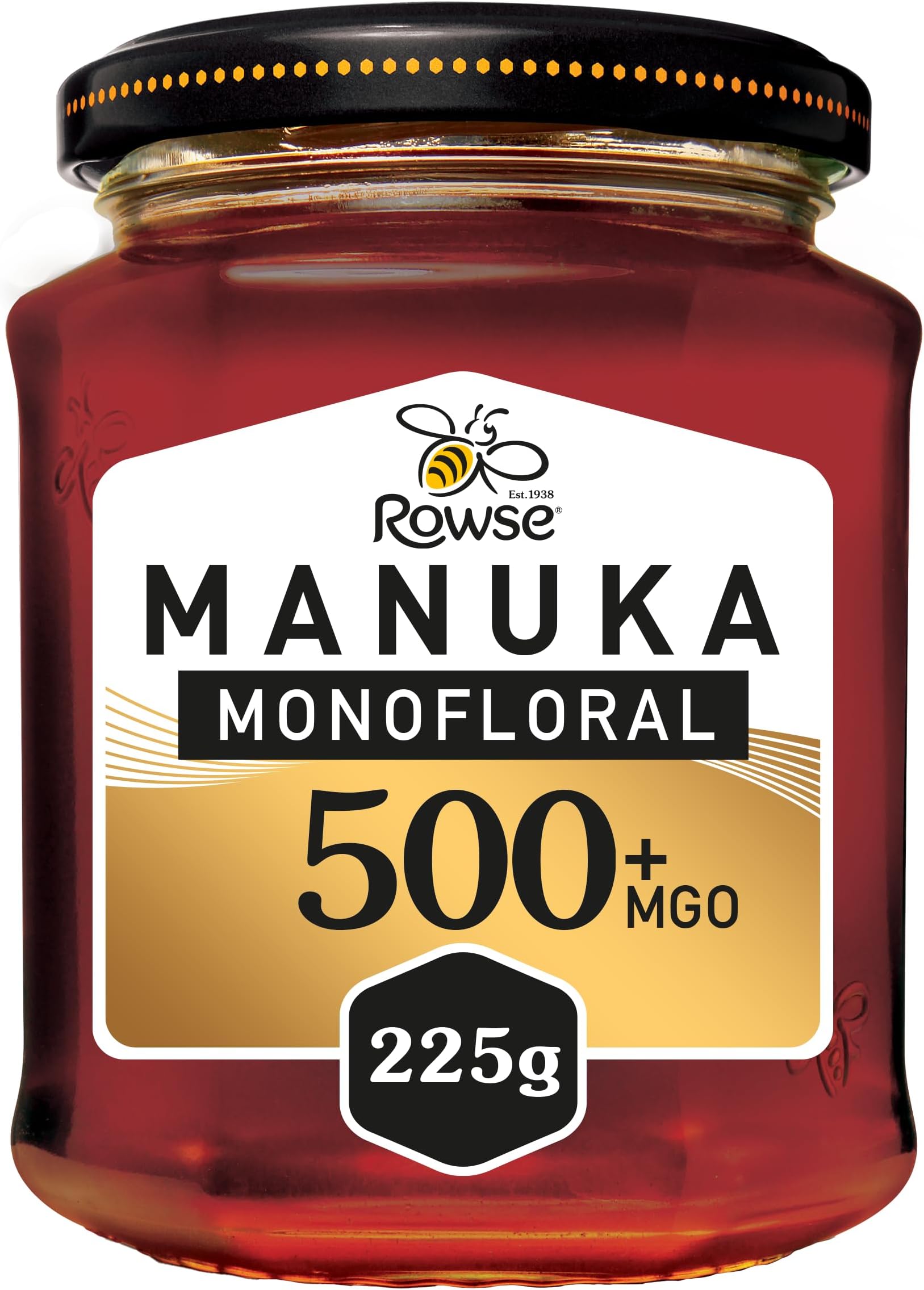 Honey, Monofloral Manuka Honey, 500+MGO Jar, New Zealand, 100% pure & natural, 225g