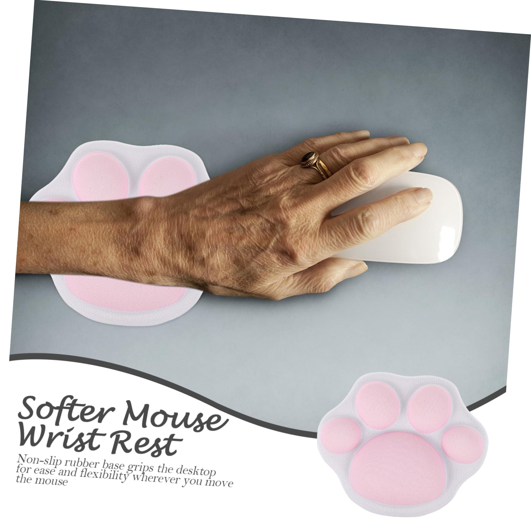 ARTIBETTER 4 Pezzi Cuscino Poggiapolsi per Mouse Silicone Morbido Design Carino Scivolo e Confortevole per Ufficio e Casa per Amanti Animali