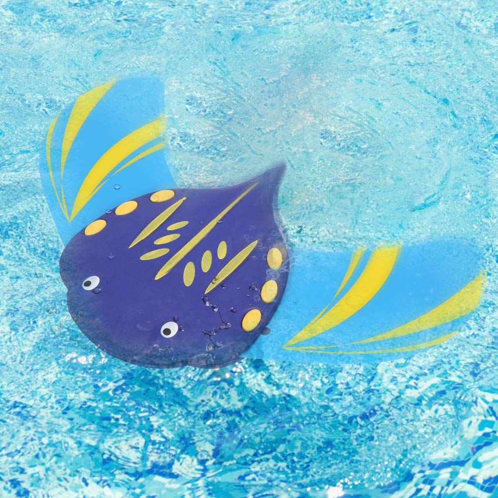 2 Pesci Giocattolo Devilfish Per Piscina - Giocattoli Subacquei Ad Energia Idrodinamica - Pinne Regolabili Per Cambiare Direzione - EVA E Policarbonato - Blu E Rosso - 2