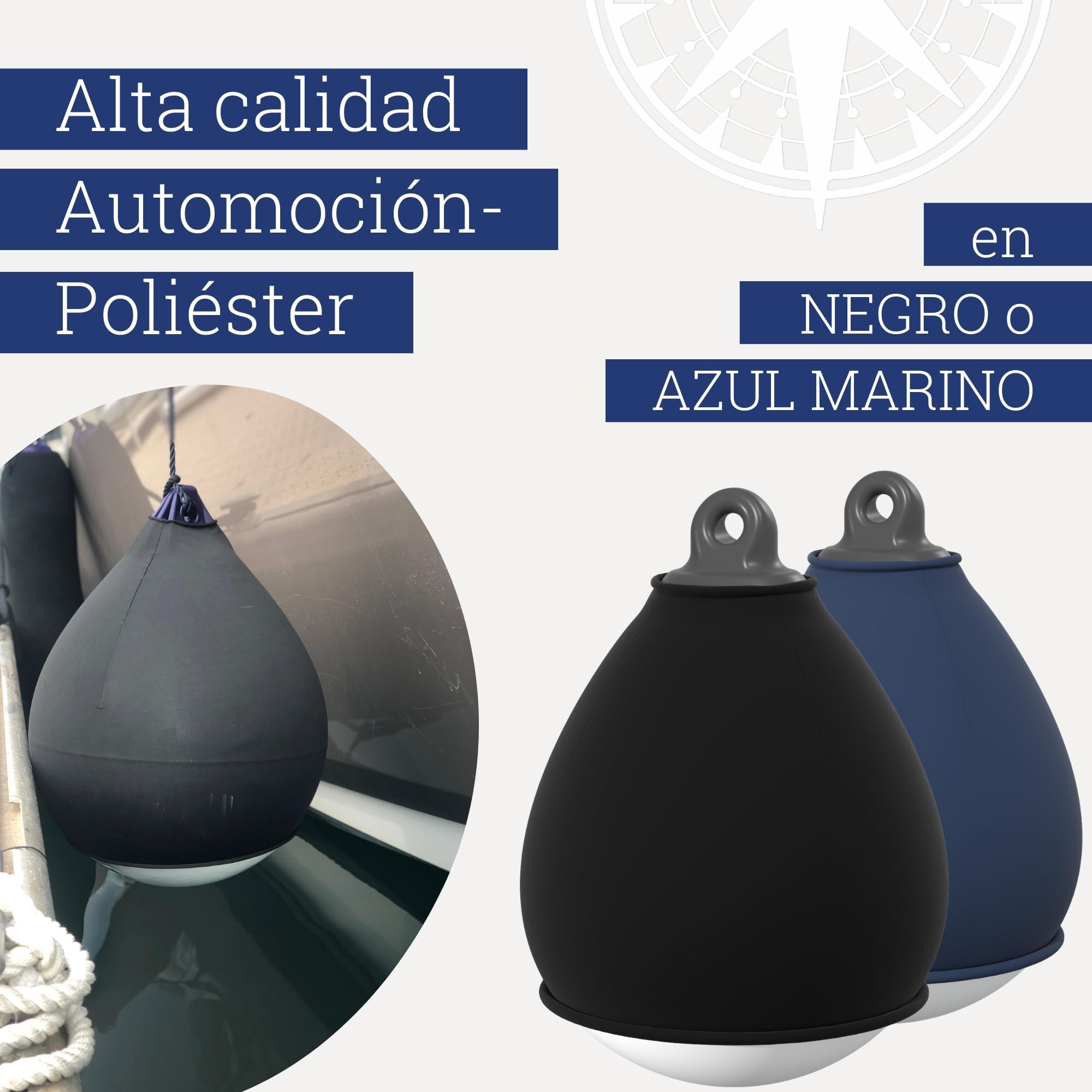 Diseño de defensas Funda Defensa Barco (Ø 39-55cm en Azul) - 1x calcetín de Defensa para una protección óptima - calcetín de Defensa para Sus Accesorios Barco