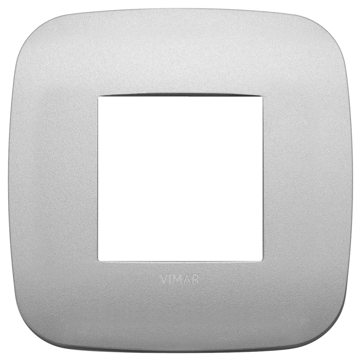 Cadre Round 2 modules VIMAR Arke en métal noble argent mat pour plaque luxe