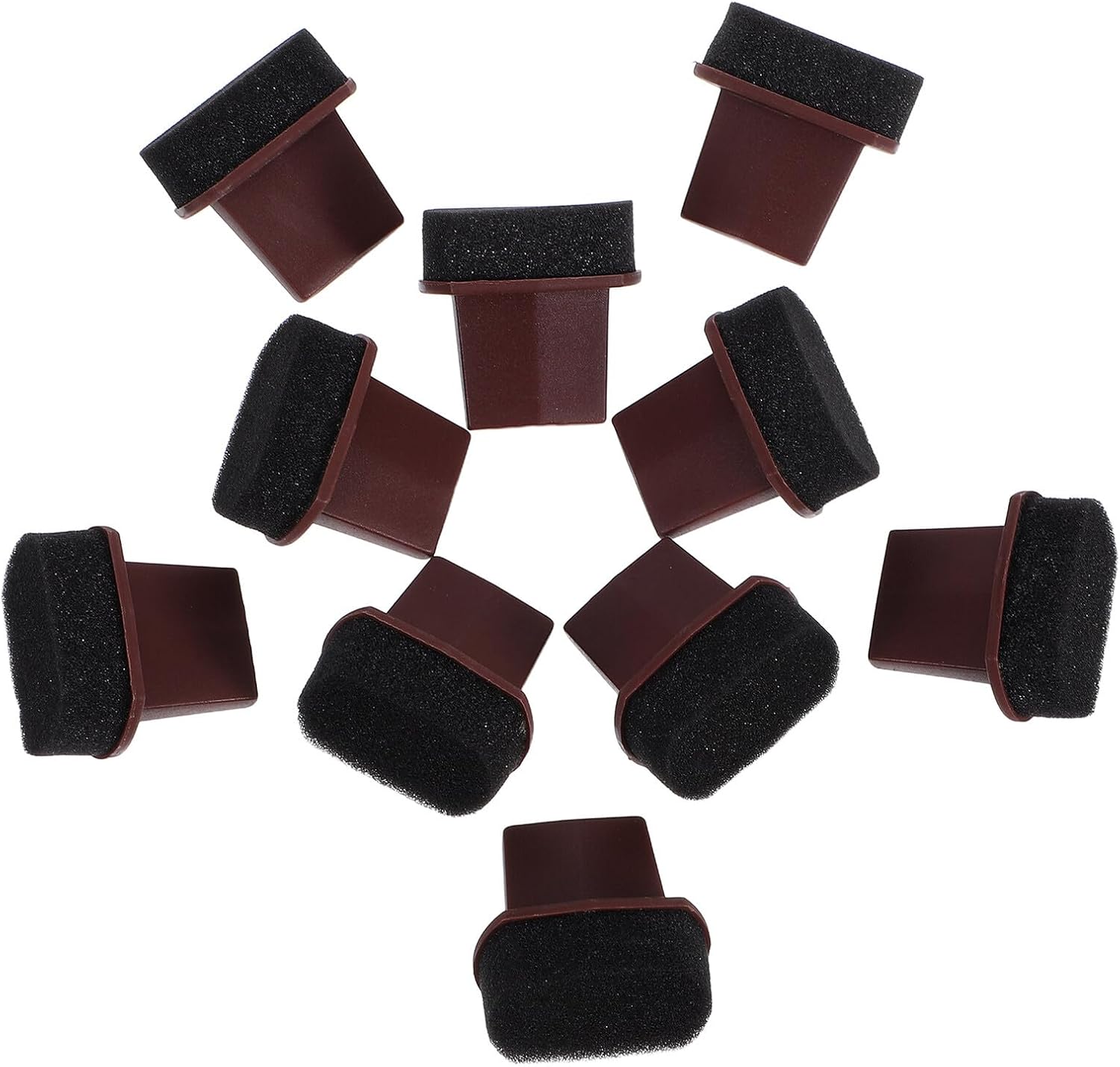 10pcs Brown Rhombus-Shaped Painting Sponges for Artists and DIY Crafts, Handheld Paint Applicators for Shoes, Furniture, Car Seats, Leather Upholstery, and Jacket Care