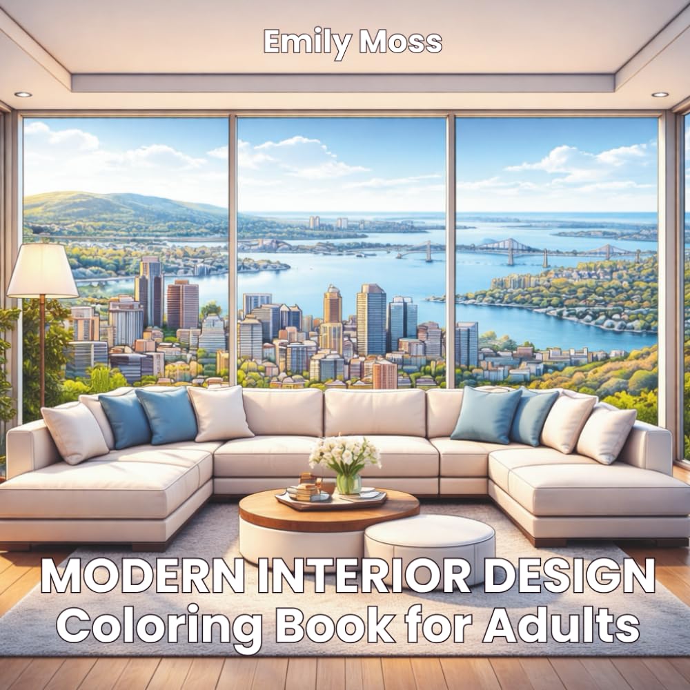 Modern Interior Design Coloring Book for Adults: Contemporary Homes, Luxury Living Spaces, Detailed Architecture & Relaxing Interior Designs