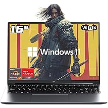 16 Inch AMD Gaming Laptop, FHD Screen Laptop with Ryzen 7 7735HS Processor up to 4.75GHz, 16GB RAM 512GB ROM Windows 11 Laptop Compute, HDMI, WiFi, Bluetooth, Type-C, Webcam, Backlit Keyboard