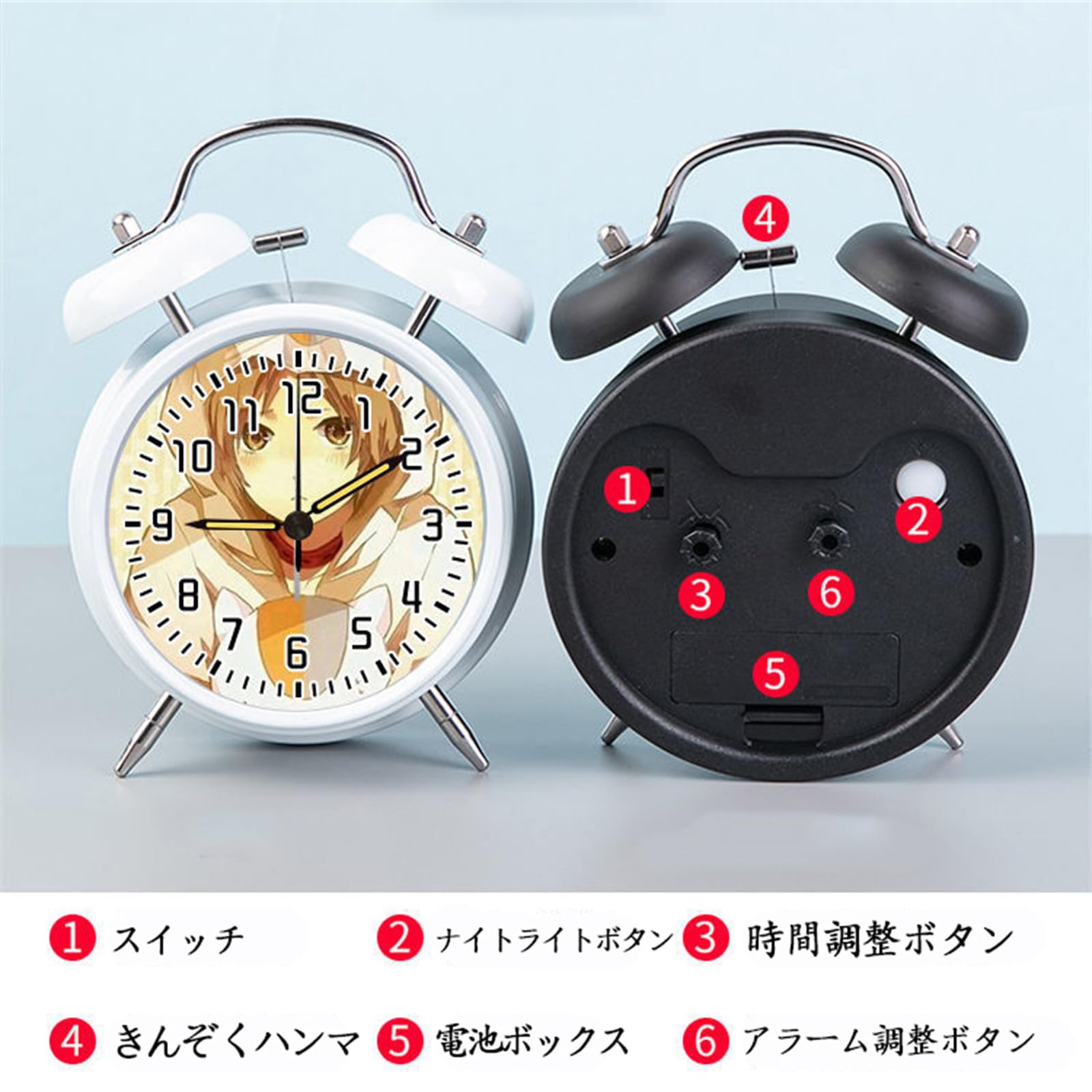 Amazon.co.jp: 夏目貴志 ニャンコ先生 目覚まし時計 電池式 夜間ライト