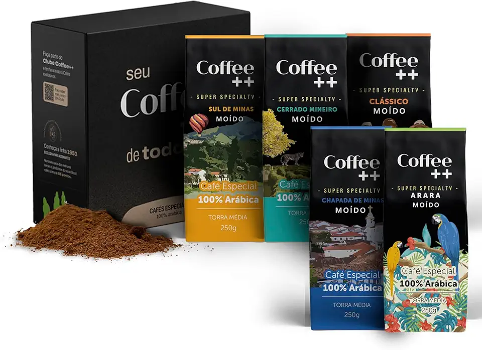 Kit 5 Pacotes Café Especial Torrado e Moído Coffee Mais - 5 x 250g