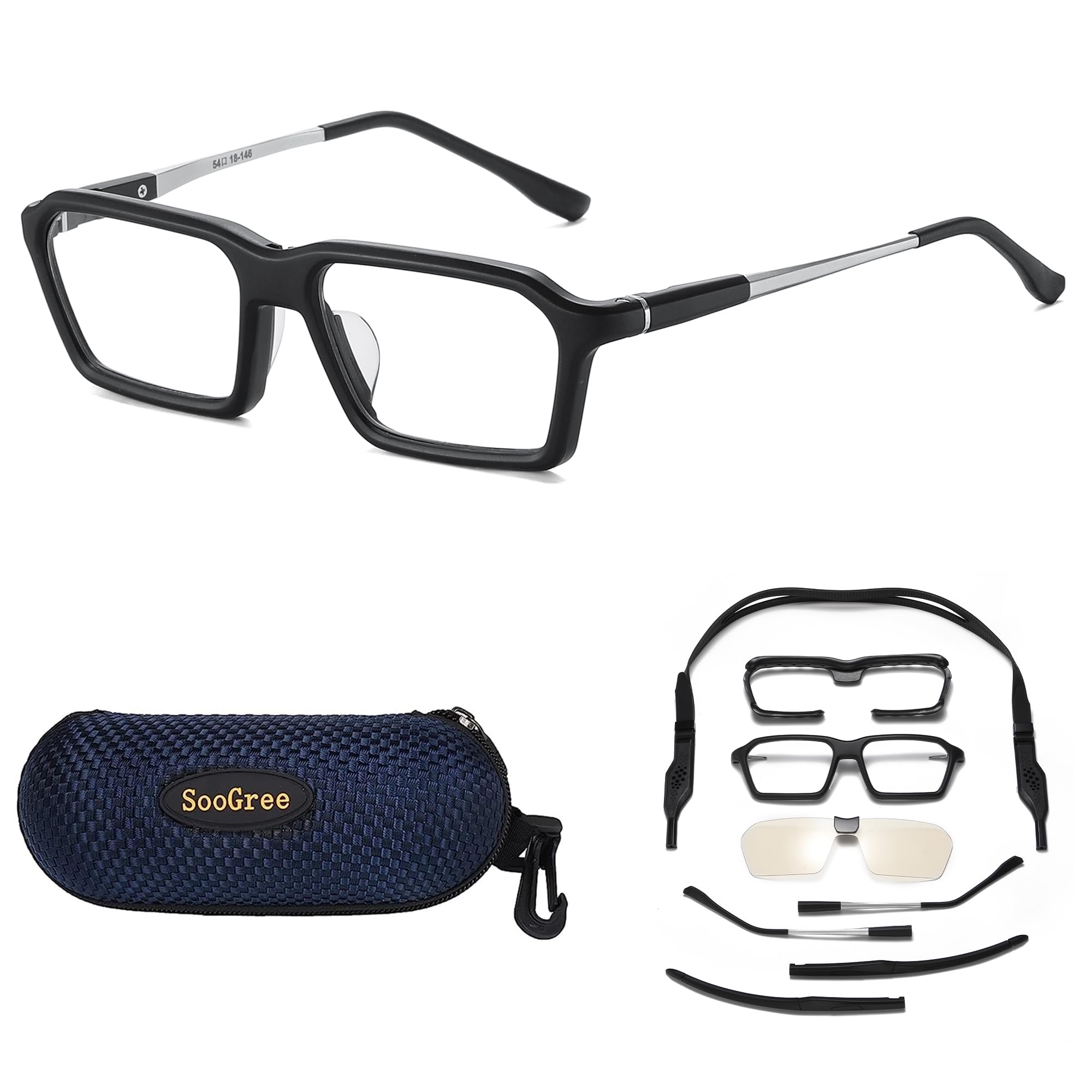 SooGree Okulary sportowe dla mężczyzn kobiet koszykówka piłka nożna sportowe gogle przeciwmgielne kolizja do noszenia okulary
