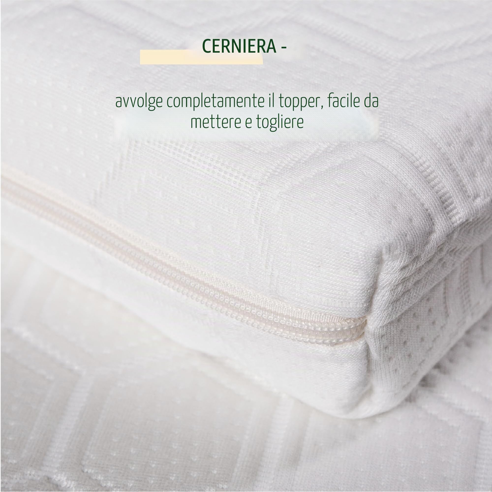 Wendre Copertura per Topper 160x200 cm – Adatta a topper 5–7 cm