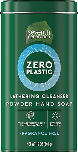 Seventh Generation Jabón de manos Zero Plastic Powder sin fragancia, 12 onzas