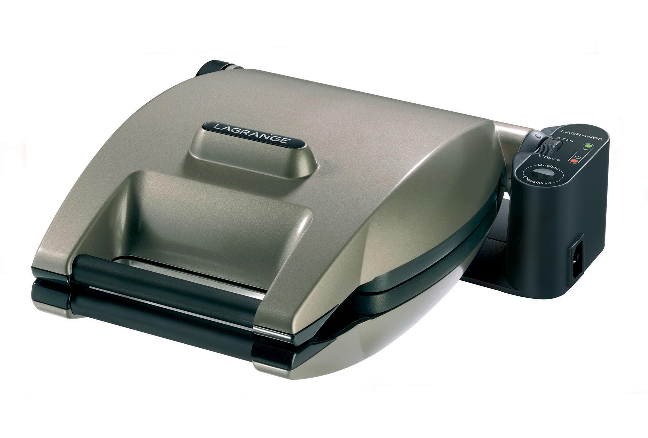LAGRANGE Gaufrier Premium, 1200W, 2 jeux de plaques inclus (Gaufre & Croque Monsieur), Fabriqué en France, Réversible sur son socle, Cuisson personnalisée, Plaques amovibles, Multifonction, 019422