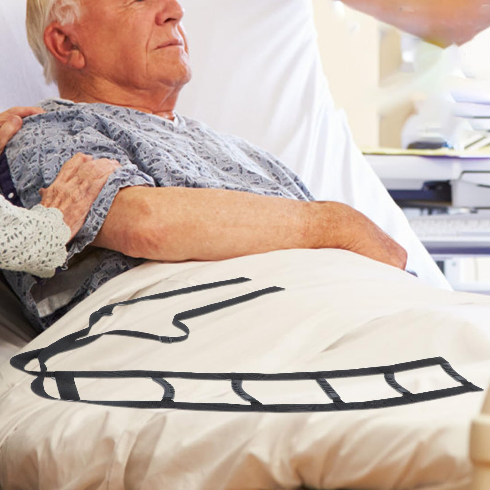 Scaletta da Letto Assistente con Impugnature Ergonomiche Supporto Sicuro per Anziani e Persone con Forza Limitata Facile da Installare e Rimuovere Accessorio Ausilio per Alzarsi