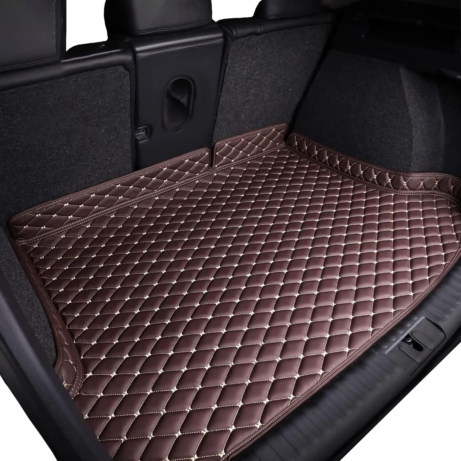 Boot Liner for Mitsubishi ASX Jinhyun 2019-2023, Waterproof Leather Car Trunk Single Mat Scratch And Abrasion Resistant Boot Matt for Car Raised Edge, D