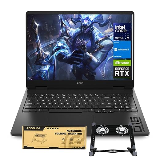 HP OMEN 16 Ultra Slim RTX 5060 Gaming Laptop, 16" FHD+ 144Hz, Intel Ultra 9 285H (Beats Intel i9-14900), 64GB DDR5 RAM, 2TB SSD, Backlit KB, Bundle with PCO Laptop Cooler, Black
