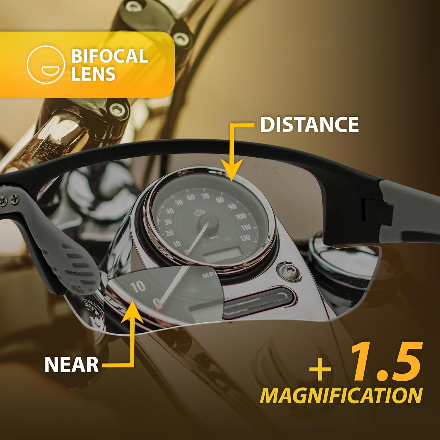 Global Vision Hercules 7 Auto-Darkening Photochromic +1.5 Bifocal Safety Glasses Clear to Smoke, ANSI Z87.1+ Certified - Image 4