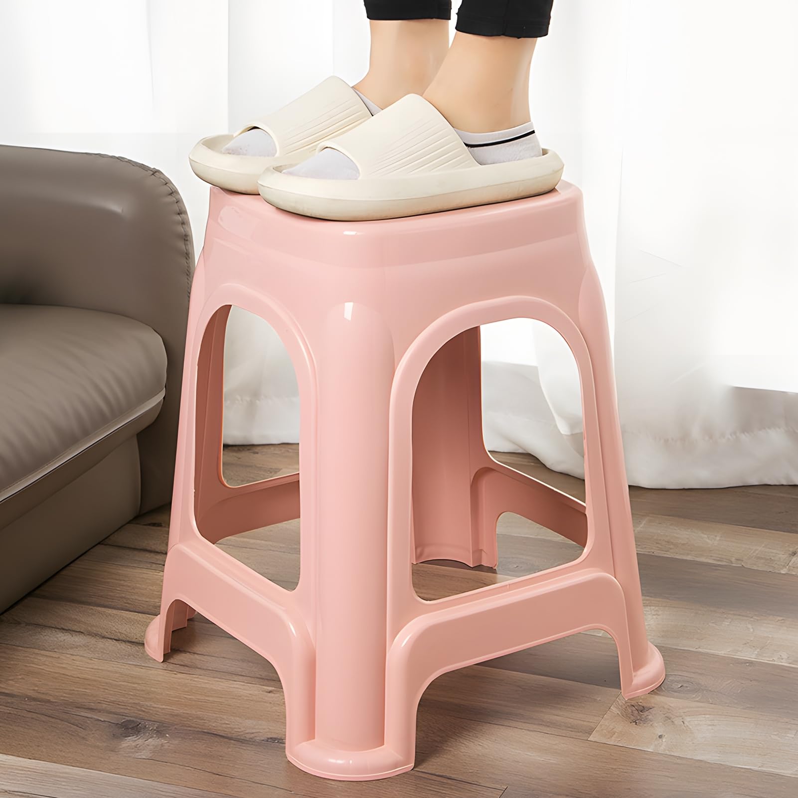 Stapelbare Klassenzimmer-Hocker, 44,5 cm, Kunststoff, flexibel, für Klassenzimmer, Höhe, stapelbare Hocker, bunt, stapelbar, tragbar, rückenfrei, Barhocker für Studenten, Schule, Zuhause, Büro,