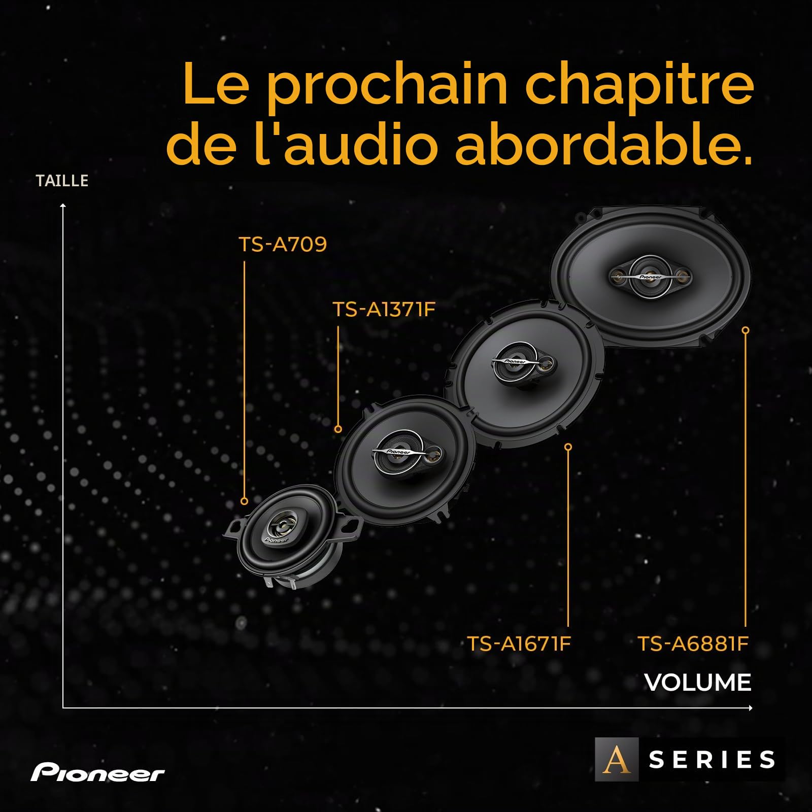 PIONEER TS-A6881F Haut-parleurs Voiture coaxiaux 4 Voies elliptiques 6" x 8", Puissance 350 Watts