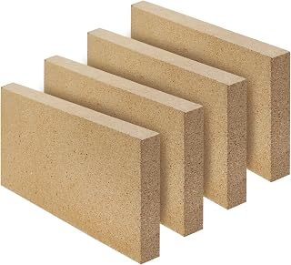 YIMITEE 4 Pack 2300°F Fire Bricks 9x4.5x0.75 Insulating Refractory Clay Bricks for Wood Stove, Fireplace, Pizza Oven, Fire Pit