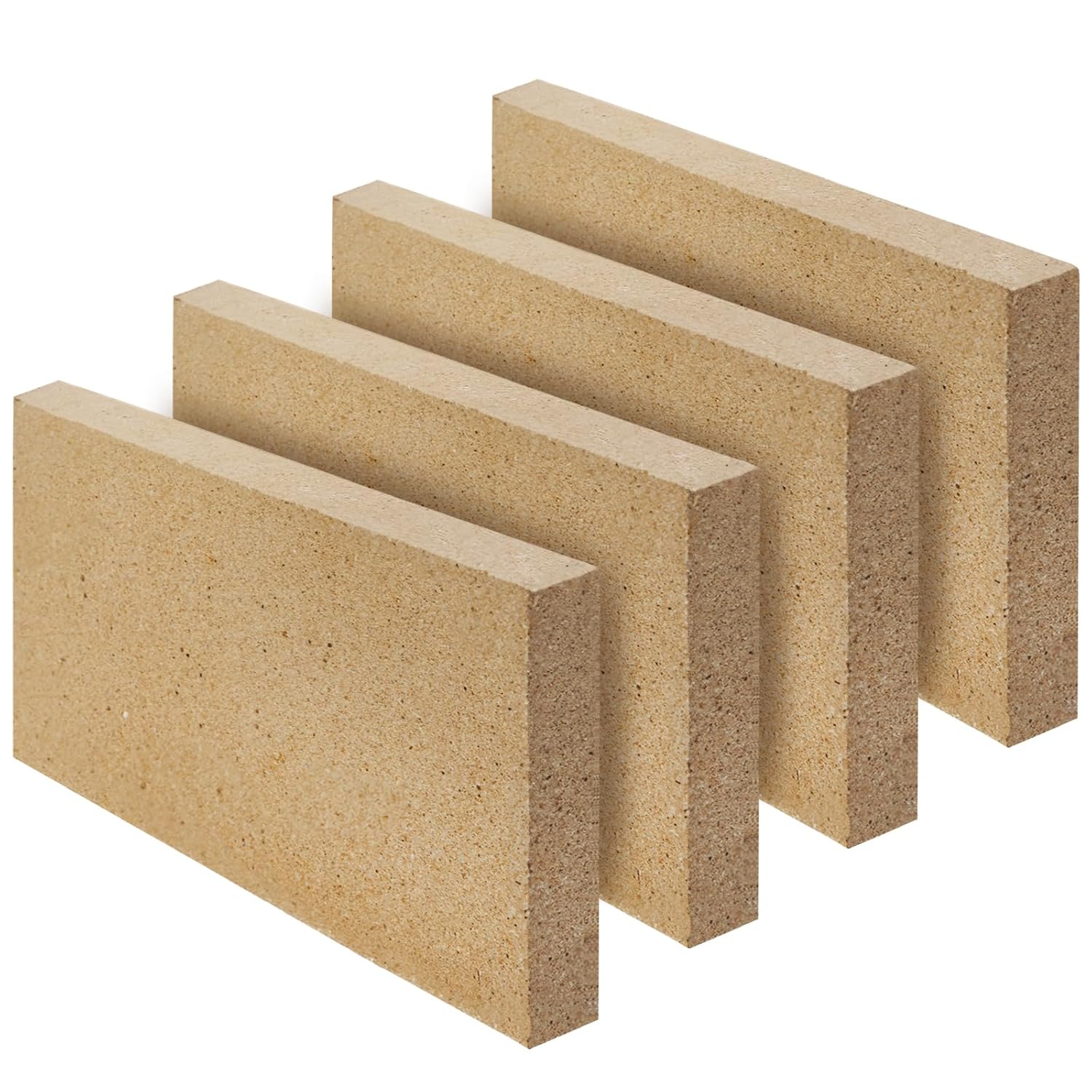 YIMITEE 4 Pack 2300°F Fire Bricks 9x4.5x0.75 Insulating Refractory Clay Bricks for Wood Stove, Fireplace, Pizza Oven, Fire Pit