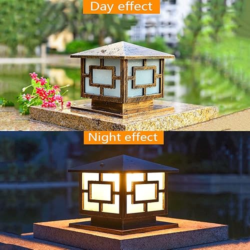 Miniatura 5 de Luces de columna para exteriores, impermeables, para patio, exteriores, accesorios de aluminio antioxidante, lámpara de pilar moderna para