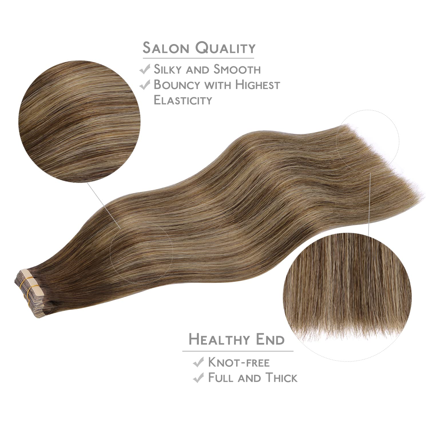 WENNALIFE Tape in Hair Extensions Human Hair - Image 4
