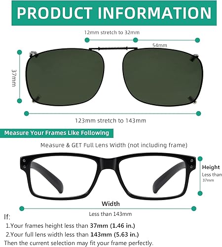 Miniatura 3 de Eyekepper Lentes de sol polarizados con montura de metal y montura de 2.126 x 1.457 in (lente G15)