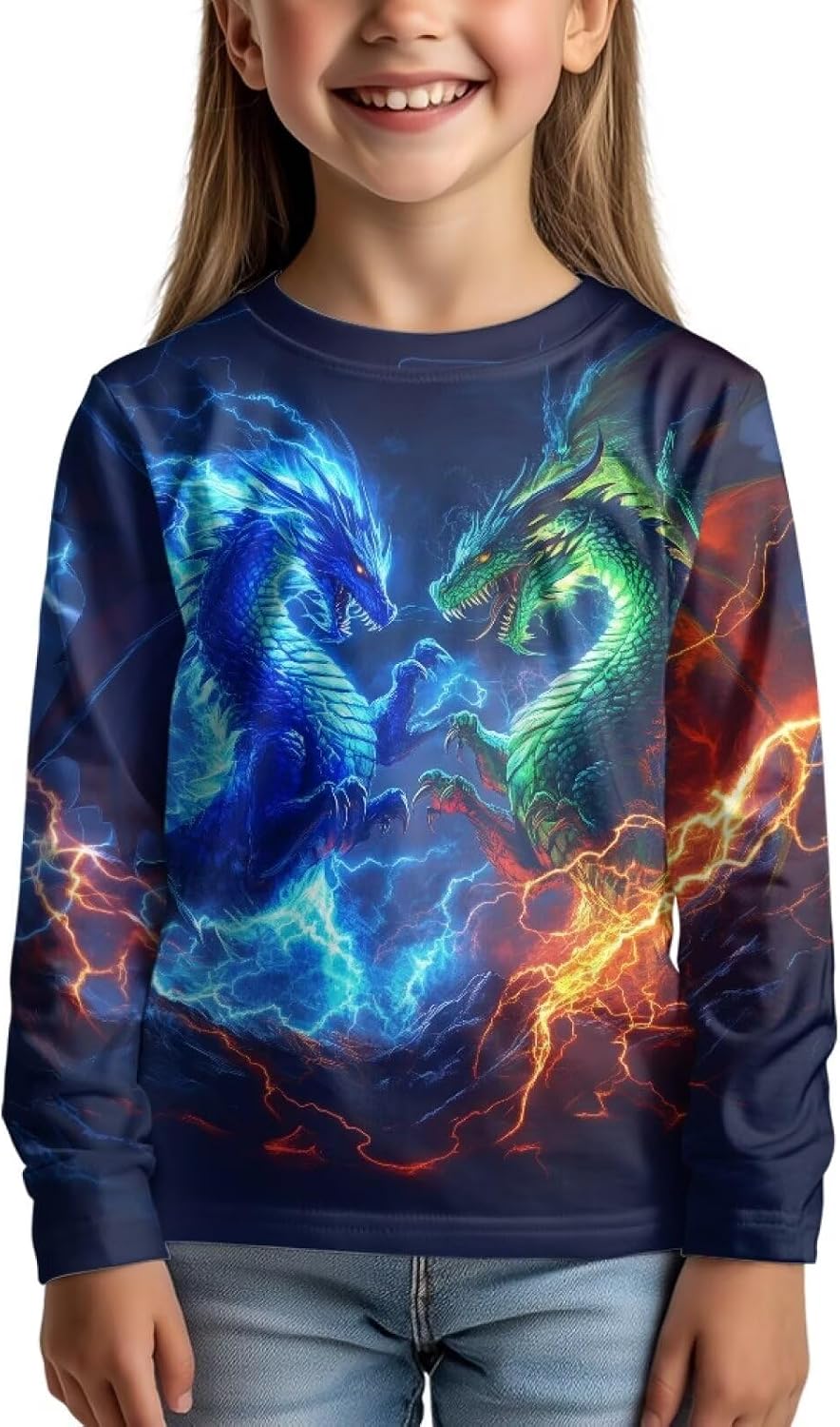 Long Sleeve Shirts for Boys Athletic Shirts Crewneck Pullover Tops 3-16 Year Old