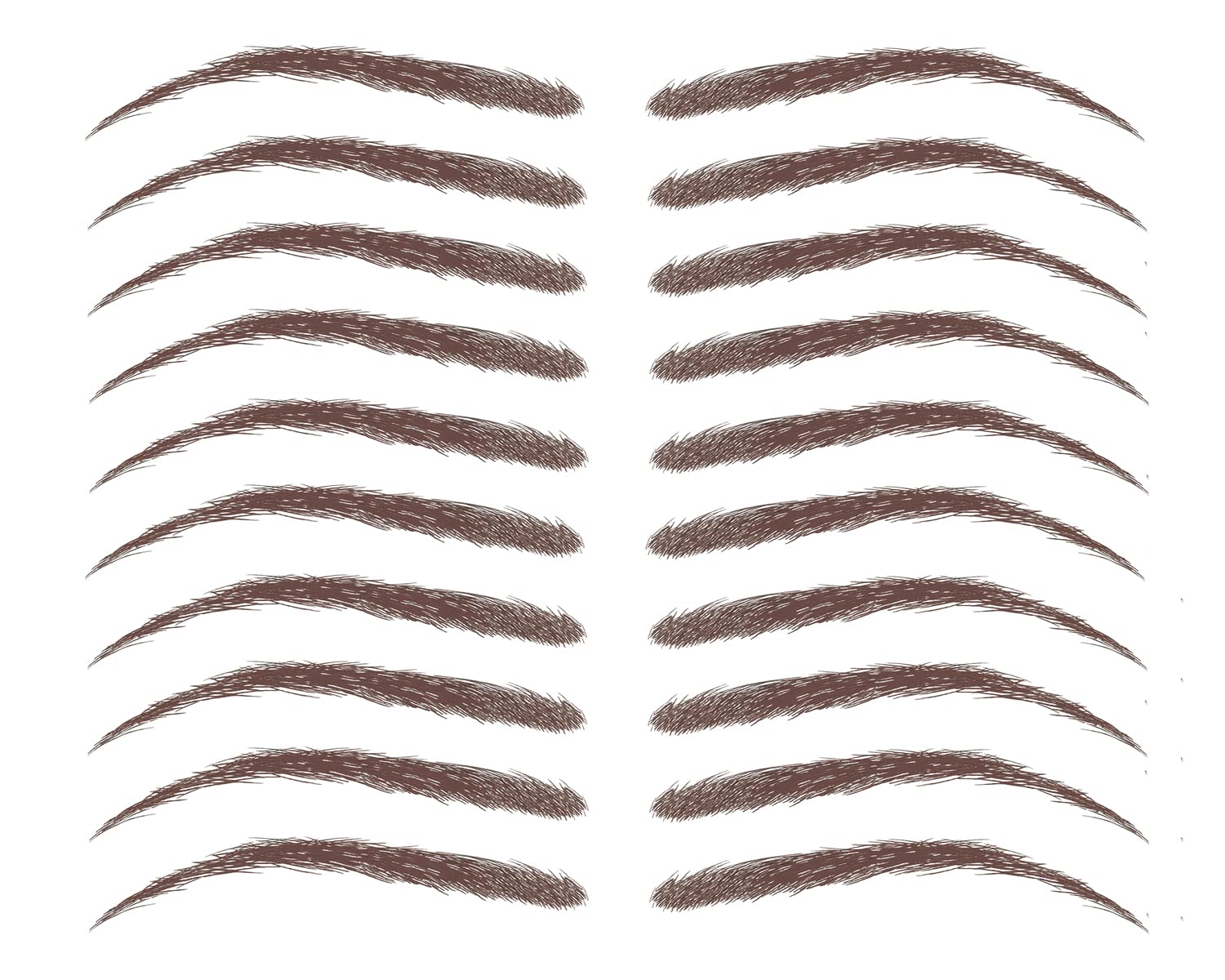 Beauti-Full Brows|Easy Application|Waterproof|10 Pairs|Temporary Tattoo Eyebrows: Simone (Dark Brown)
