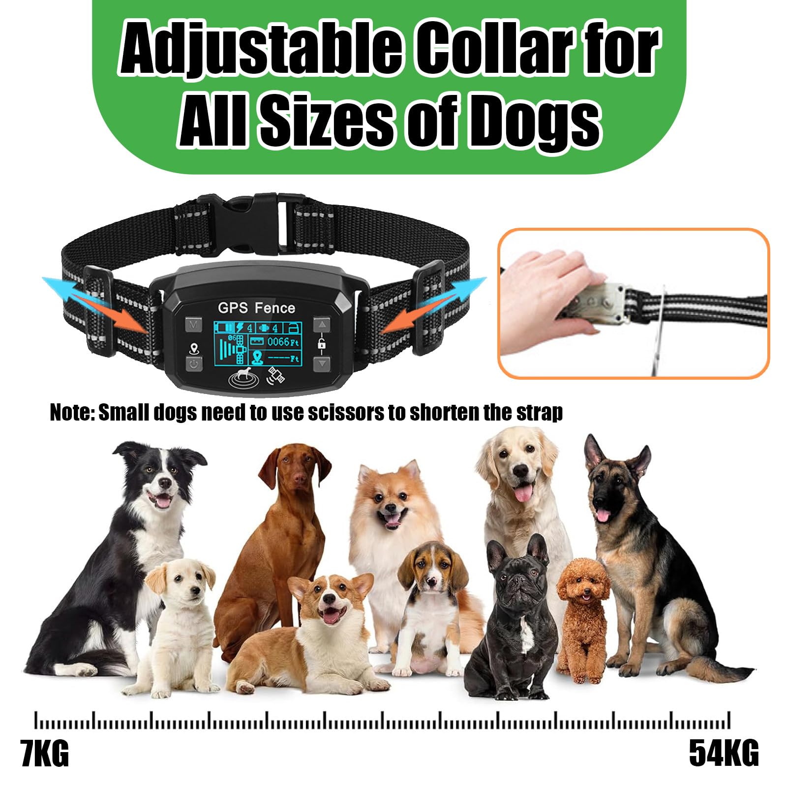 Billg Collier de Dressage pour Chien, Résistant à L’Eau Collier de Dressage sans Fil GPS, 3 Modes Clôture Anti-Fugue pour Grands Espaces Ouverts, Portée de 30 à 2000m, 9 Niveaux de Sensibilité