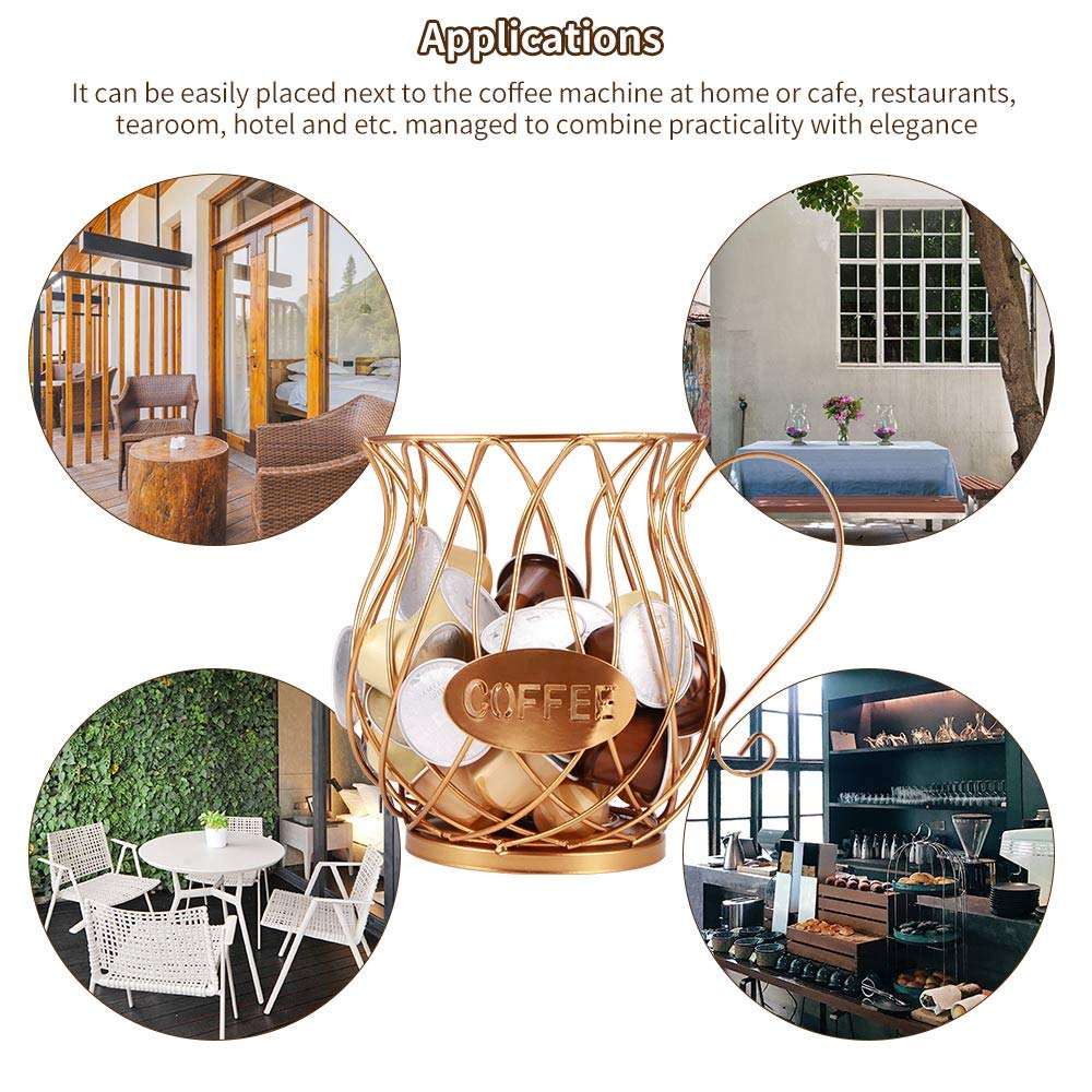 Cesto per capsule da caffè, Organizzatore di cialde da caffè, porta capsule di caffè design originale nero, accessori da caffè perfetti grande capacità