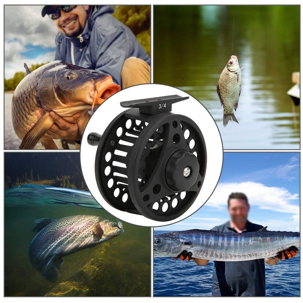 Carrete de Pesca con Mosca, rodamientos de fundición a presión de Rueda de Pesca con Mosca Totalmente metálicos(3/4) Carrete Mosca 3