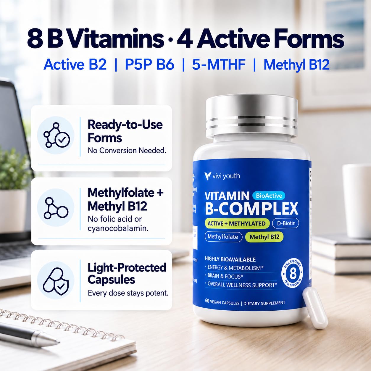 B Complex Vitamins for Women - Methylated Vitamin B Complex — Amazon image 5
