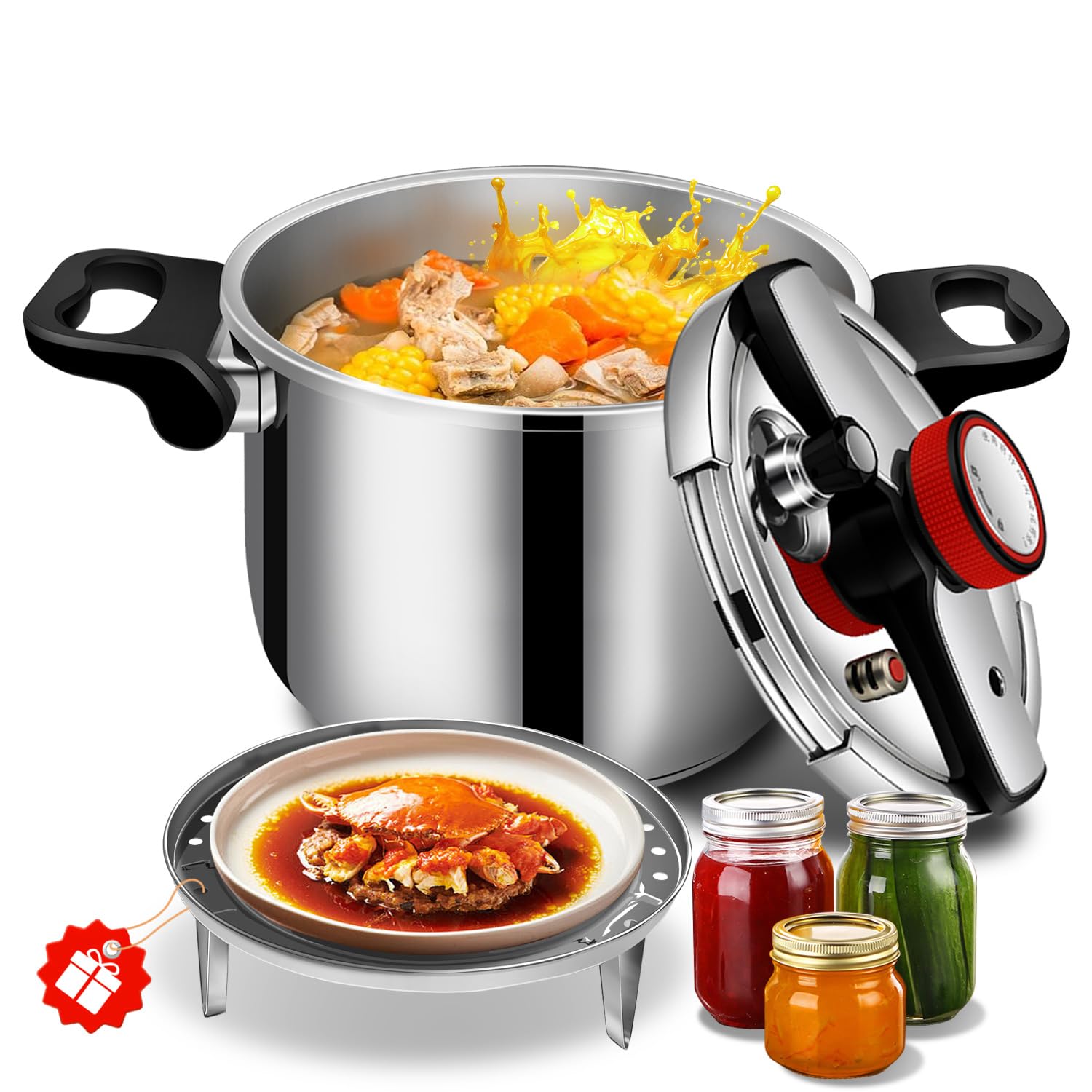 Amazon.com: 6.34 Quart Stainless Steel Pressure Cooker, Medium