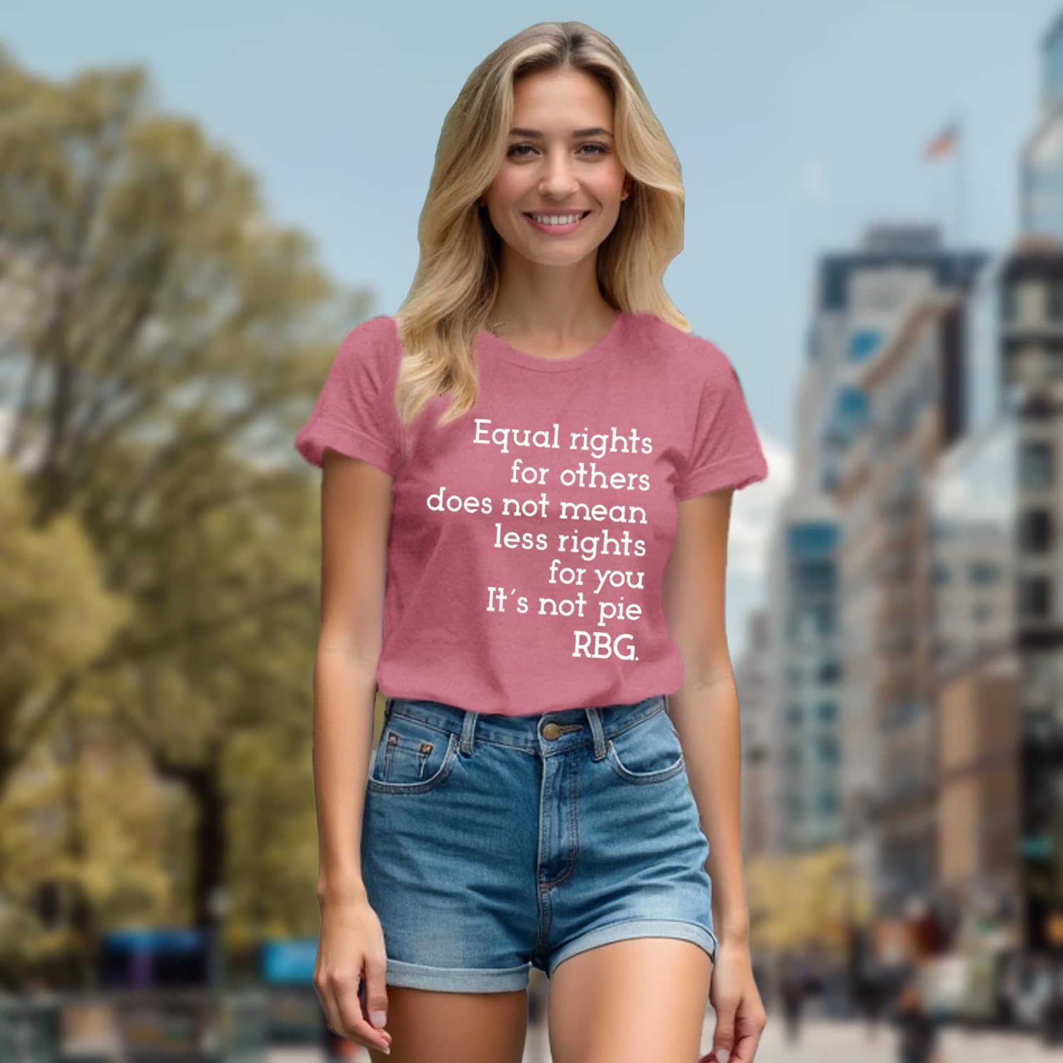 RBG Shirt for Women Ruth Bader Ginsburg T-Shirt Equal Rights Does Not Means Less Rights for You Tee Tops - Image 2