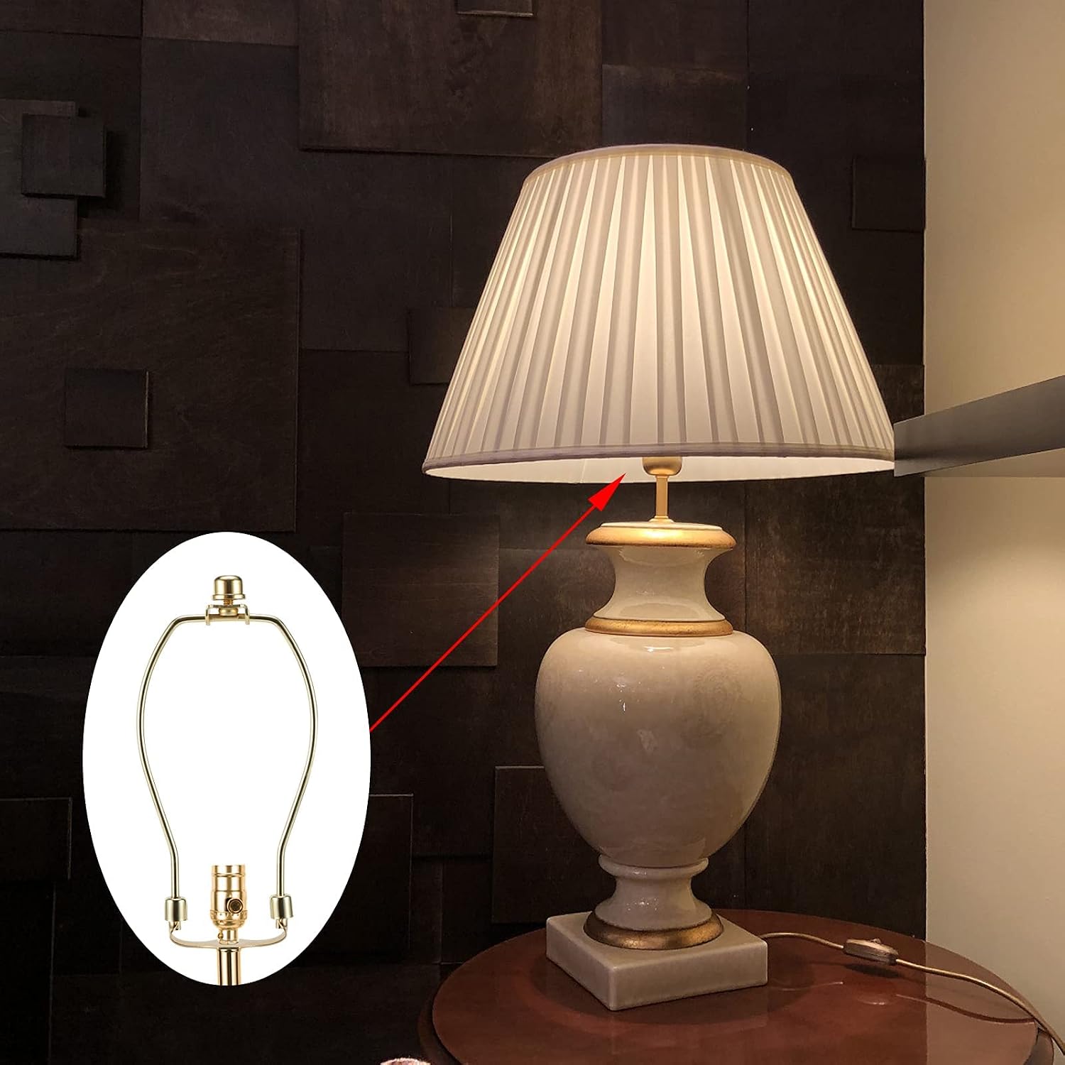 Lamp Harp 9 Inch, Polished Brass, Pack 2, Light Duty