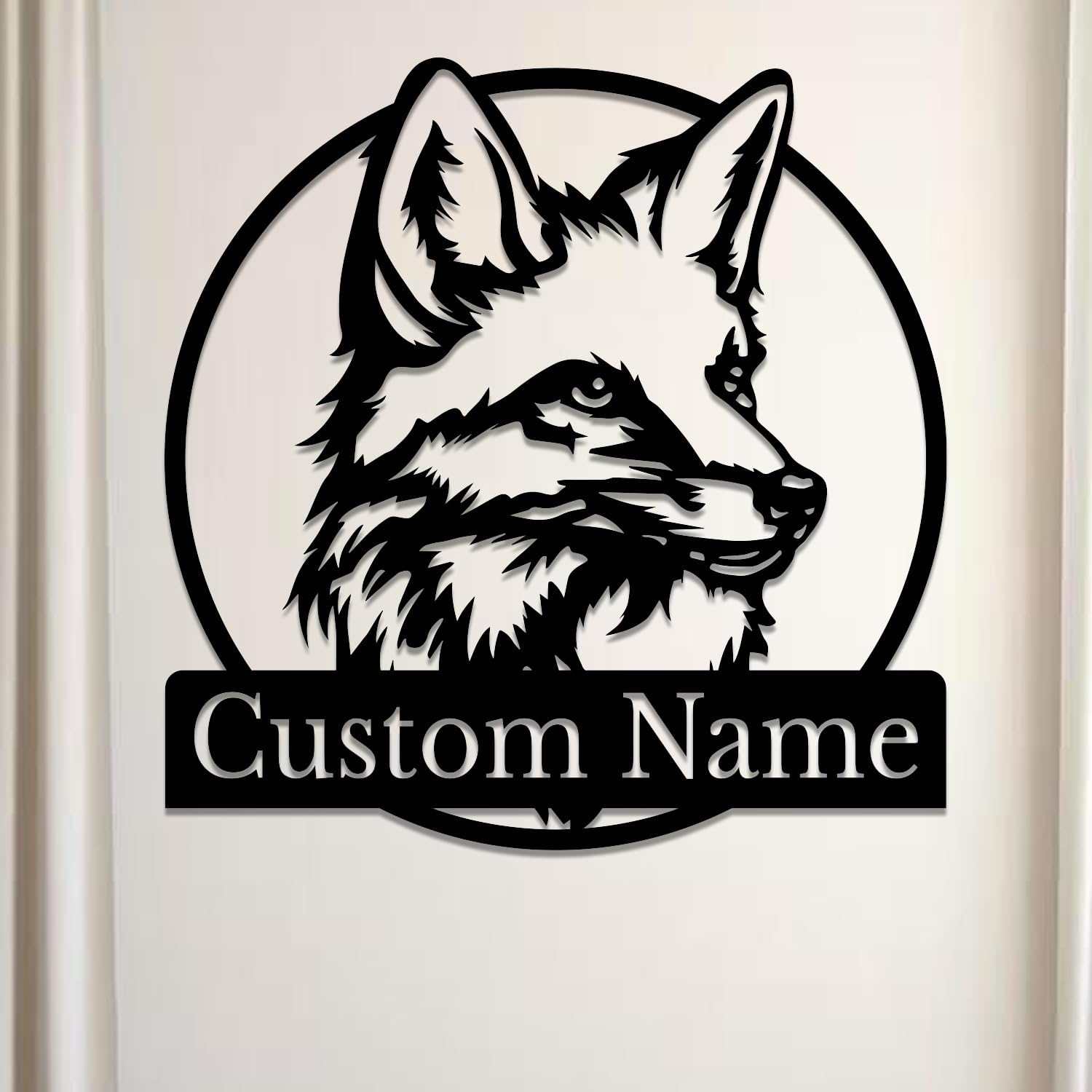 Houdoum Style I Personalized Custom Metal Fox Wall Hanging Home Decor, Fox Wall Decoration, Outdoor Wall Decoration (Style I)