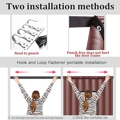 Miniatura 6 de Cortinas a prueba de sonido para puerta, cortinas opacas con cancelación de ruido, paneles de puerta de algodón grueso de invierno, manta