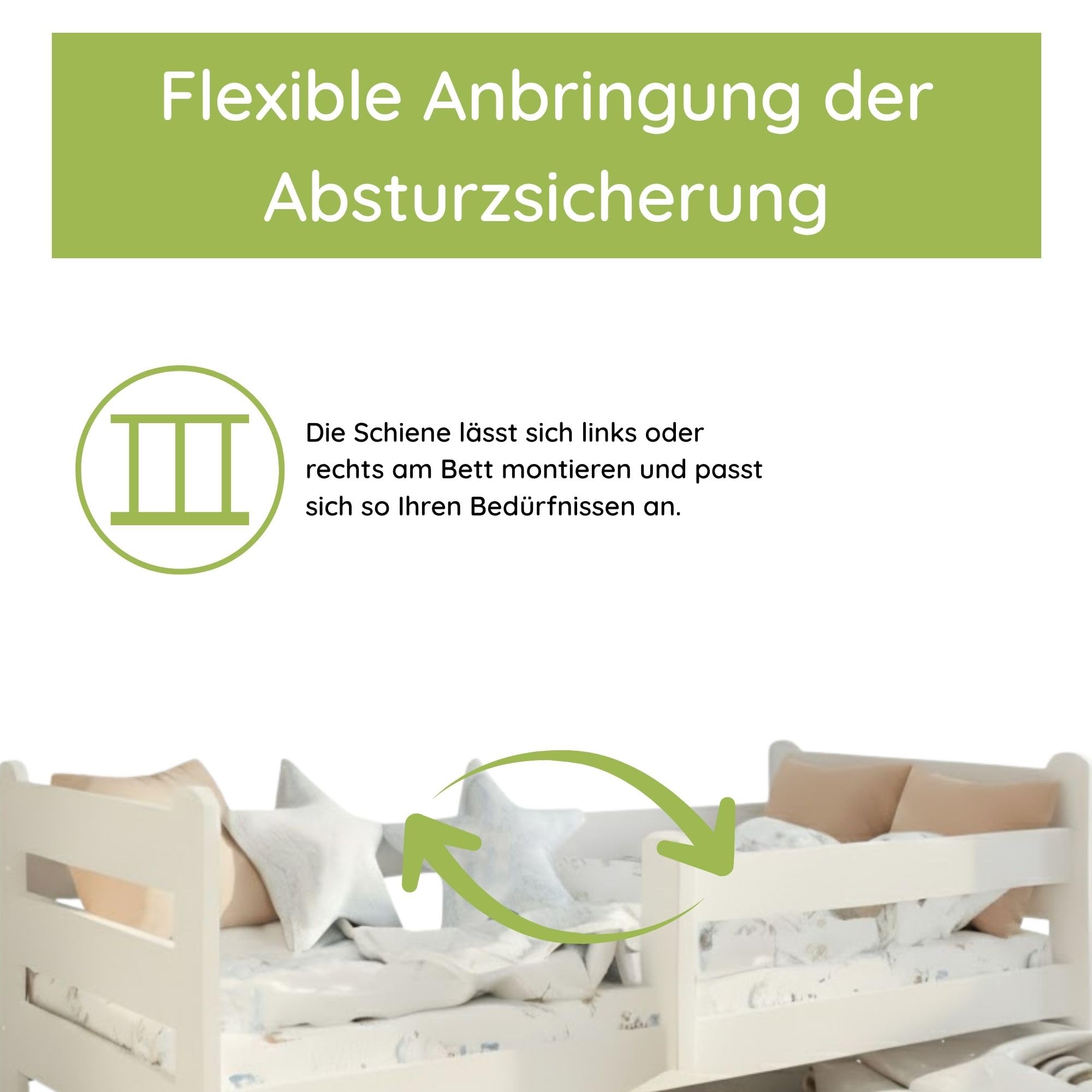 Kids Collective Kinderbett 80x160 cm Kinder Bett Jugendbett Juniorbett | Mit Rausfallschutz & Schublade | Stabiles Kiefernholz | 80×160 cm von 3. bis 10. Lebensjahr | Weiß