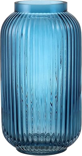 Miniatura 12 de Jarrón de vidrio acanalado, jarrones de flores para ramo, jarrones de vidrio transparente para flores, moderno jarrón acanalado para sala de estar,