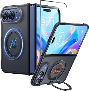 FNTCASE for iPhone Duo Case with 360 Spin Magnetic Stand Black