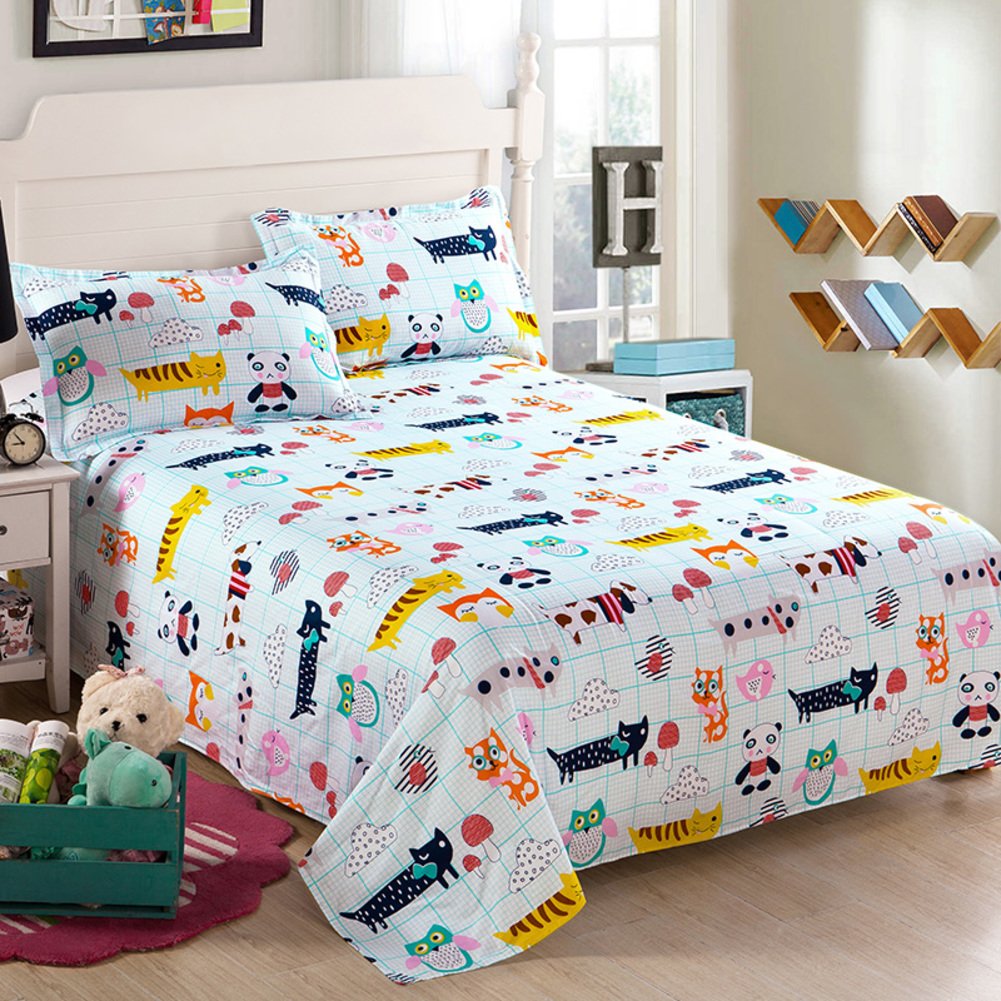 Draps en coton unique double lit dortoir enfants 180x230cm