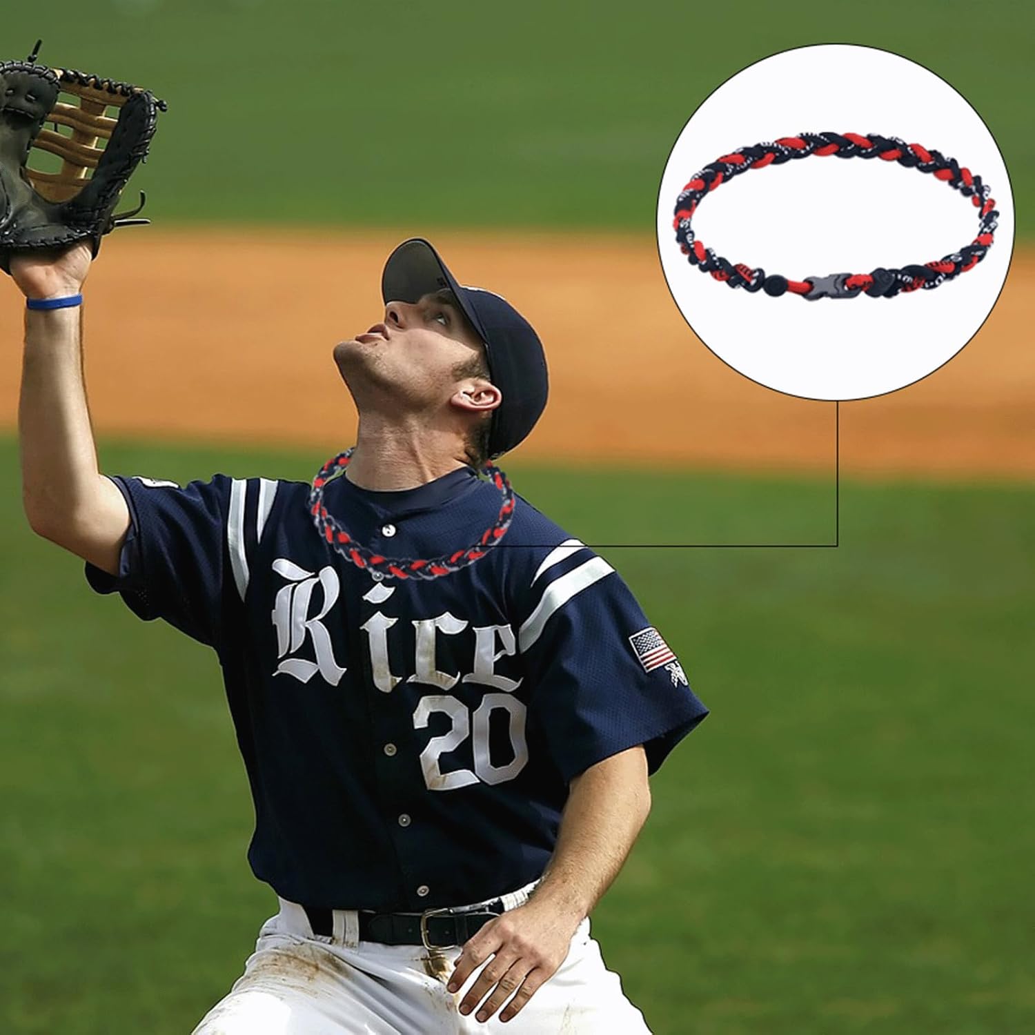 4 PCS Baseball Necklaces Three Braided Rope Tornado Necklaces Baseball Rope Necklaces Sports Titanium Necklace for Men Softball Player Fans Sports Team - Image 4