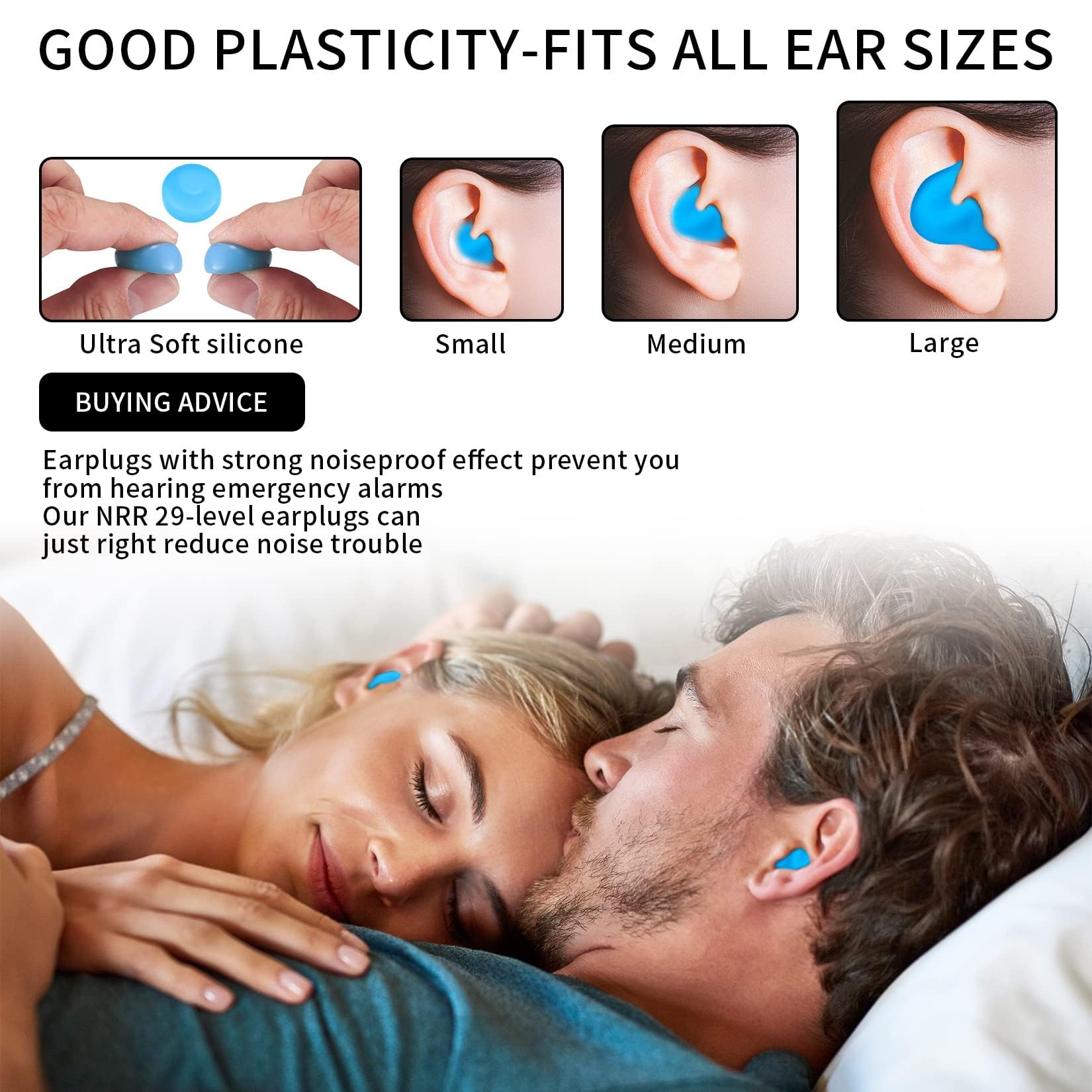 Ear Plugs For Sleeping - 16 Pack Noise Cancelling Silicone EarPlugs, Reusable - View #6