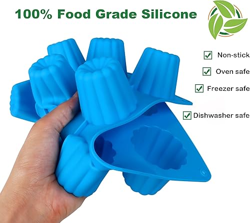 Miniatura 5 de Sidosir Molde de silicona para canele, 12 cavidades antiadherentes, molde para hornear pasteles de silicona para pan, magdalenas