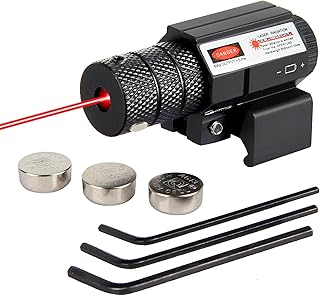 KASENTE Tactical Laser Sight, Red Dot Beam with Picatinny Rail Mount, Adjustable Windage & Elevation for Airsoft Guns, Pistols & Rifles, Long Range Precision for Outdoor Shooting & Training
