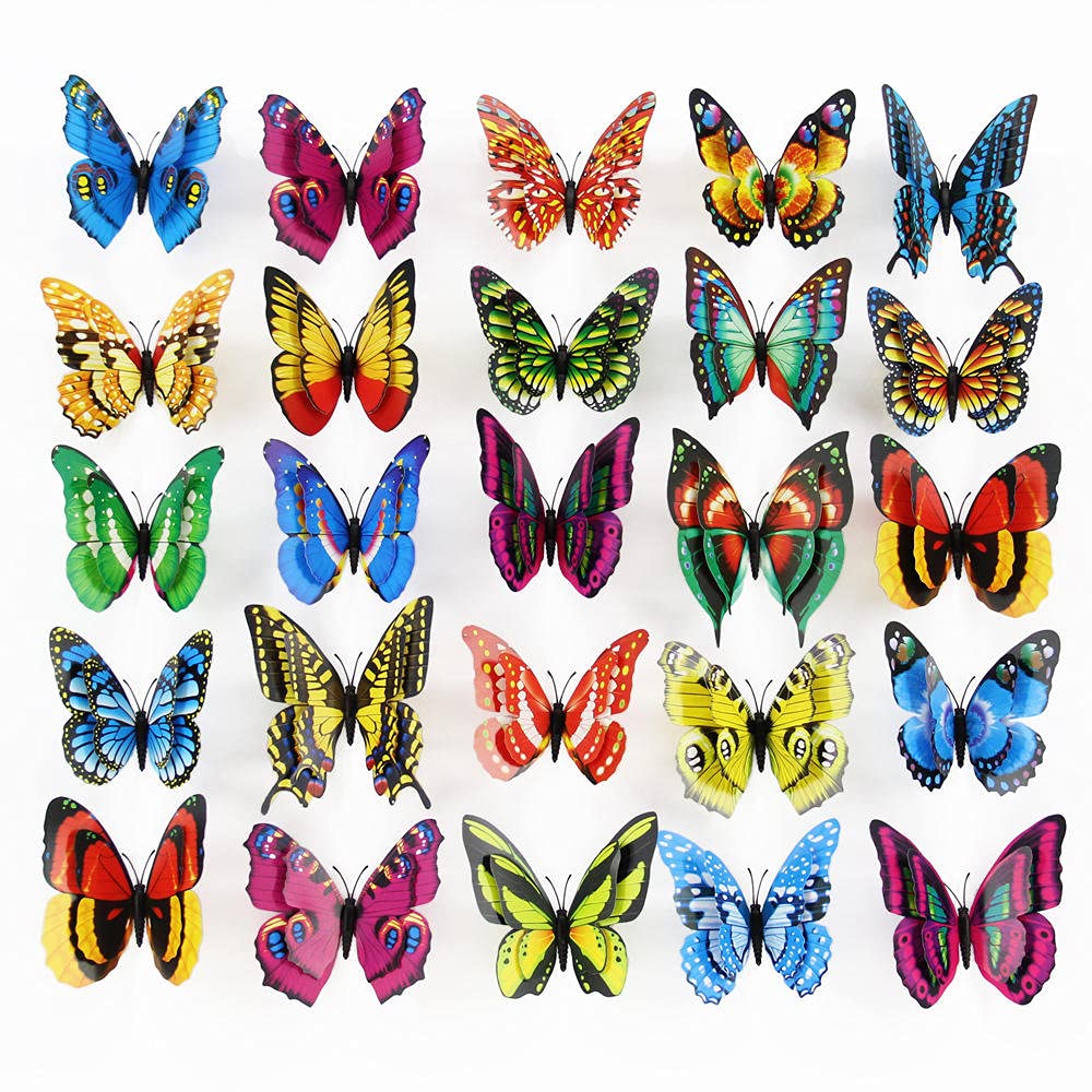 Stickers papillon 3D double aile pour masquer les murs vides et egayer une salle de classe
